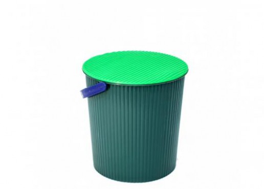 Cubeta Acanalada Con Tapa y Asa, 10 Lts, europlast