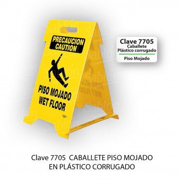 CABALLETE: PISO MOJADO (PLASTICO CORRUGADO), SABLON