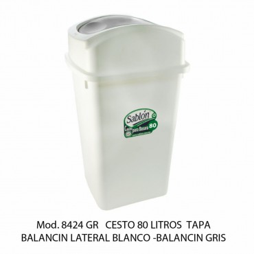 BOTE DE BASURA BALANCIN LATERAL 80 LTS, SABLÓN