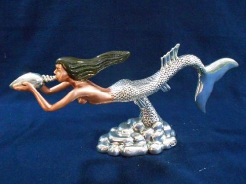 SIRENA CON CARACOL ARTESANÍAS DE PLATA