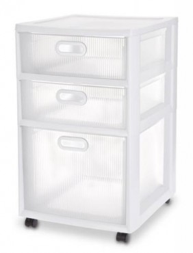 CAJONERA CON 3 CAJONES ULTRA DE PLÁSTICO, CON RUEDAS, STERILITE 28391