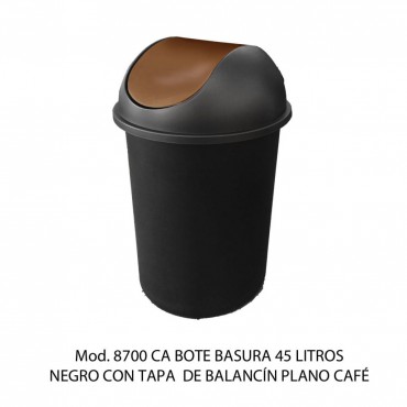 CESTO REDONDO LISO CON BALANCÍN Y TAPA, SABLON