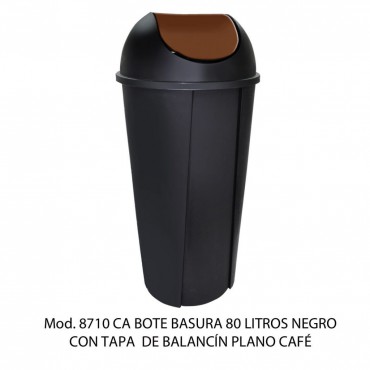 CESTO REDONDO NEGRO 80L BALANCIN LISO, SABLÓN