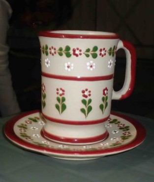 Juego de taza y plato de cerámica de alta temperatura