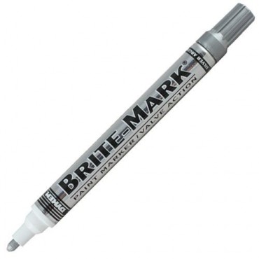  MARCADOR DE TINTA PERMANENTE MEDIANO BRITE-MARK PLATA.