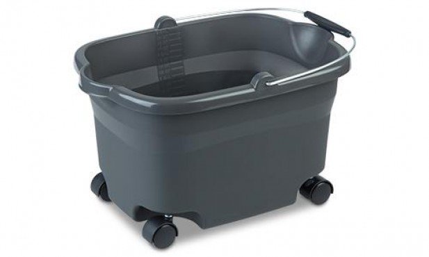 CUBETA 20QT GRIS C/LLANTAS, STERILITE