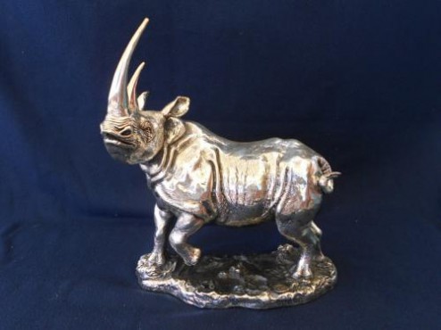 RINOCERONTE NEGRO ARTESANÍAS EN PLATA