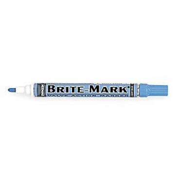 MARCADOR DE TINTA PERMANENTE MEDIANO. BRITE-MARK AZUL CLARO.