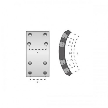 BALATA FRENO DE BLOCK AMERICAN BRAKEBLOK 8 PERFORACIONES PARA EJE ROCKWELL, FREI