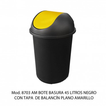 CESTO REDONDO LISO CON BALANCÍN Y TAPA, SABLON