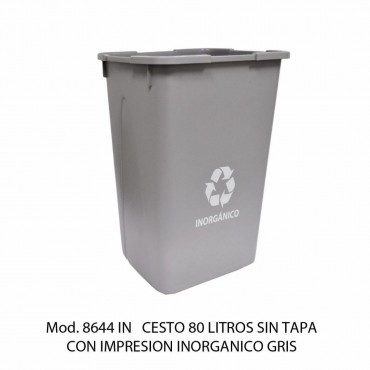 BOTE DE BASURA SIN TAPA 80 LTS, SABLON